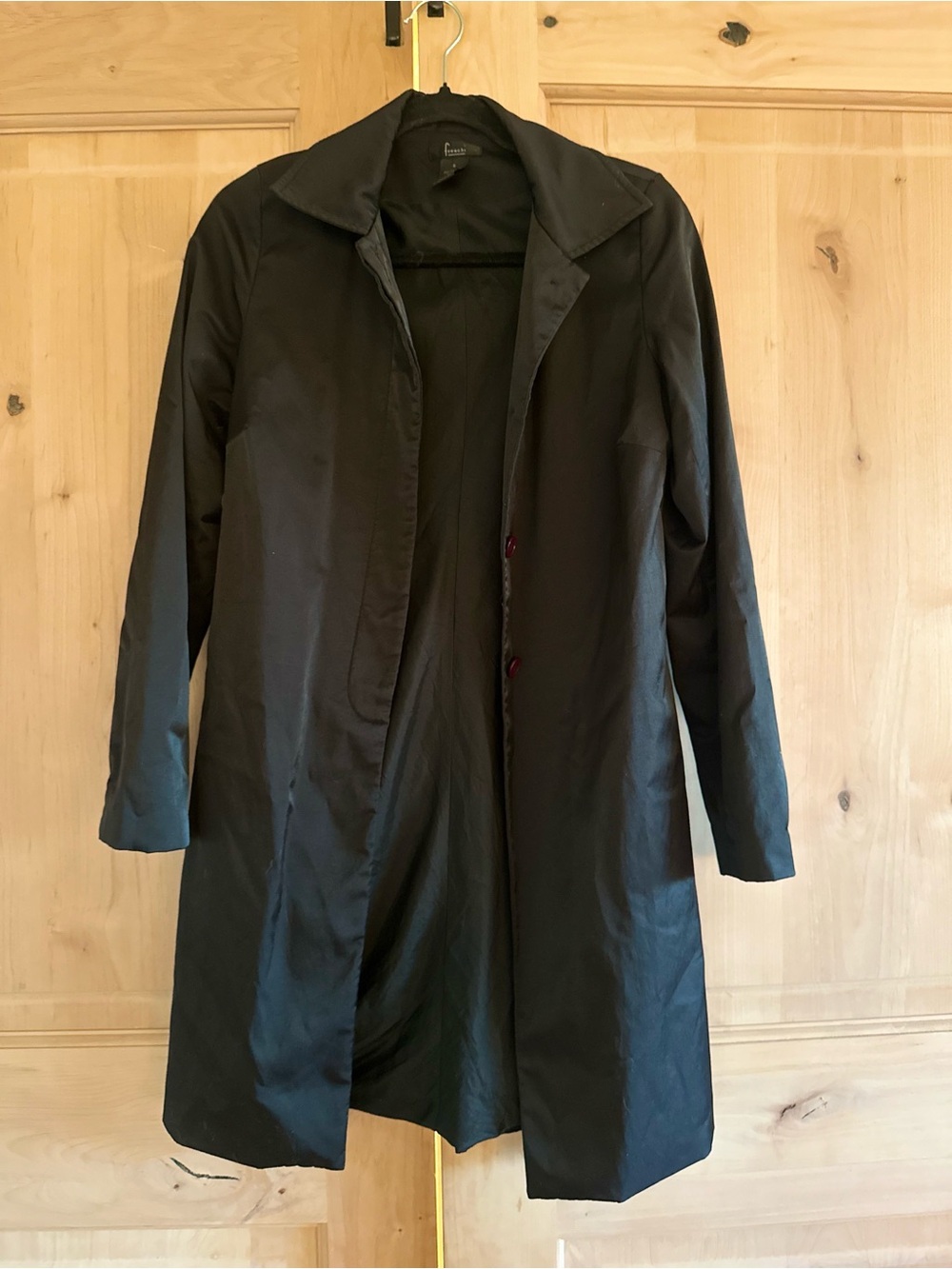 Frenchi black minimalist trench